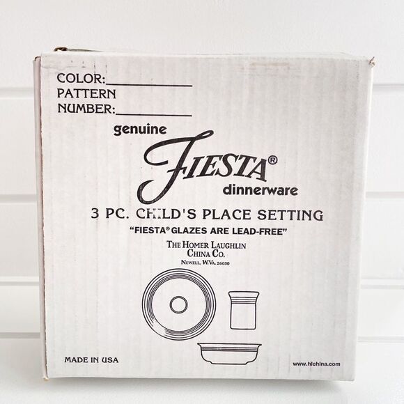 Fiesta RARE Vintage Hometown Heroes 3 Piece Childs Place Setting New With Box - Picture 12 of 13